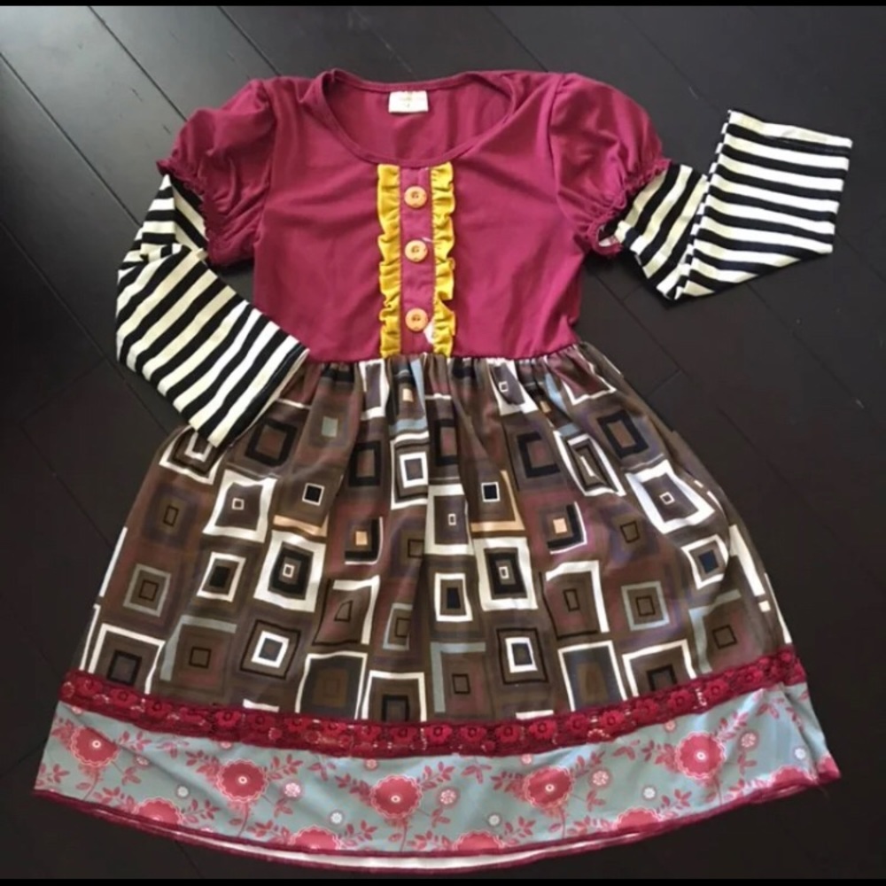 Tutu & Lulu Maroon Stripped Dress